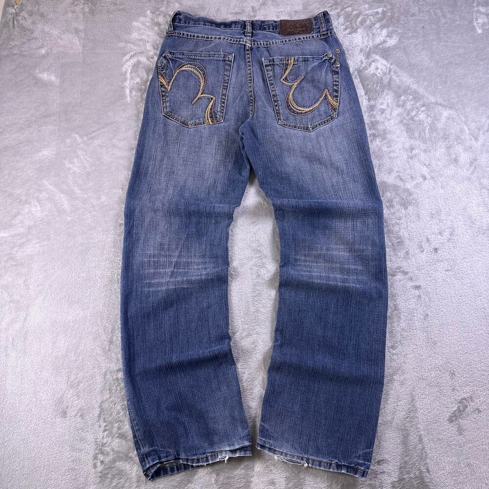 Marc Ecko Y2K No. 72 Jeans Men’s 30 Blue Embroidered Baggy Bootcut Denim